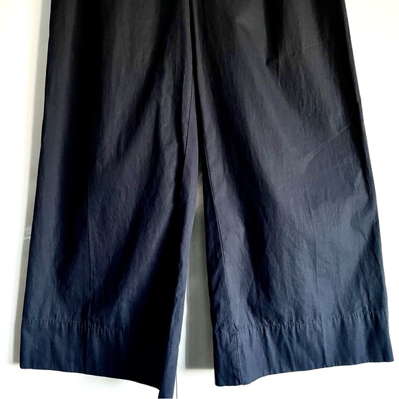 Anthropologie Pleated Poplin Wide-Leg Trousers In Black Size 4 NWT - Picture 9 of 12